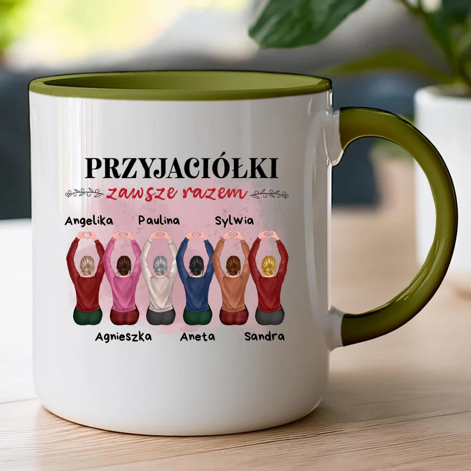 Kubek dla Przyjaciółek "Przyjaciółki zawsze razem, 2-6 osób", z imionami