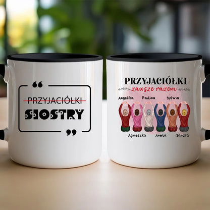 Kubek dla Przyjaciółek "Przyjaciółki zawsze razem, 2-6 osób", z imionami