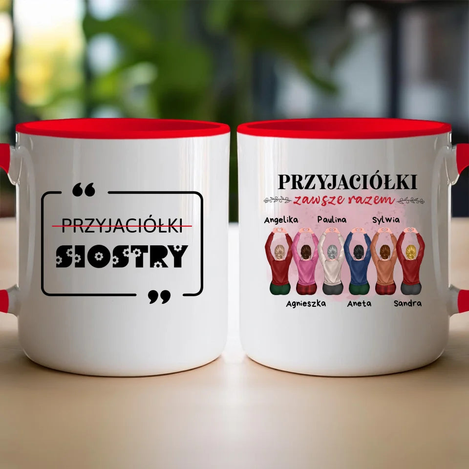 Kubek dla Przyjaciółek "Przyjaciółki zawsze razem, 2-6 osób", z imionami