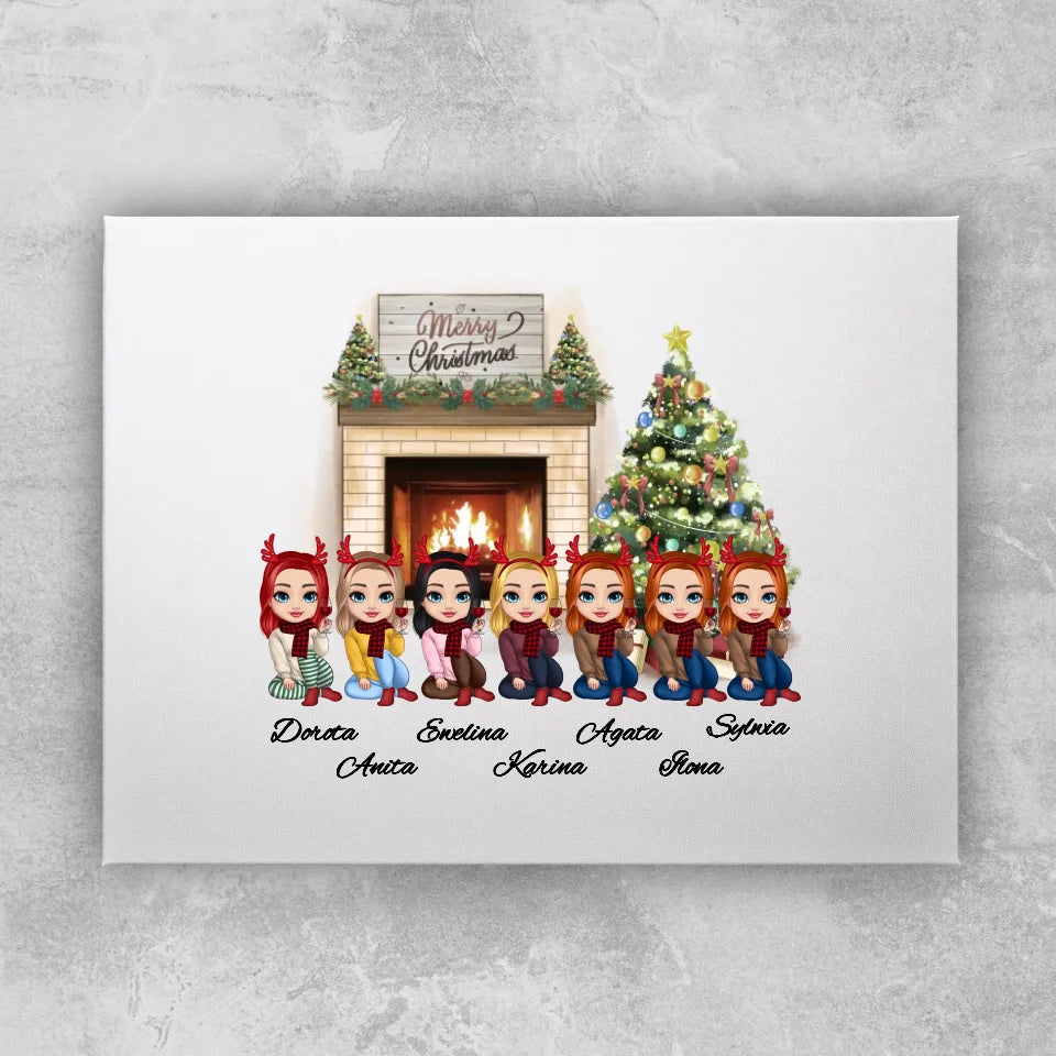 Obraz personalizowany świąteczny dla przyjaciółek 1-7 osób #122