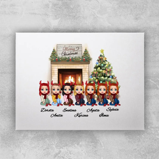 Obraz personalizowany świąteczny dla przyjaciółek 1-7 osób #122