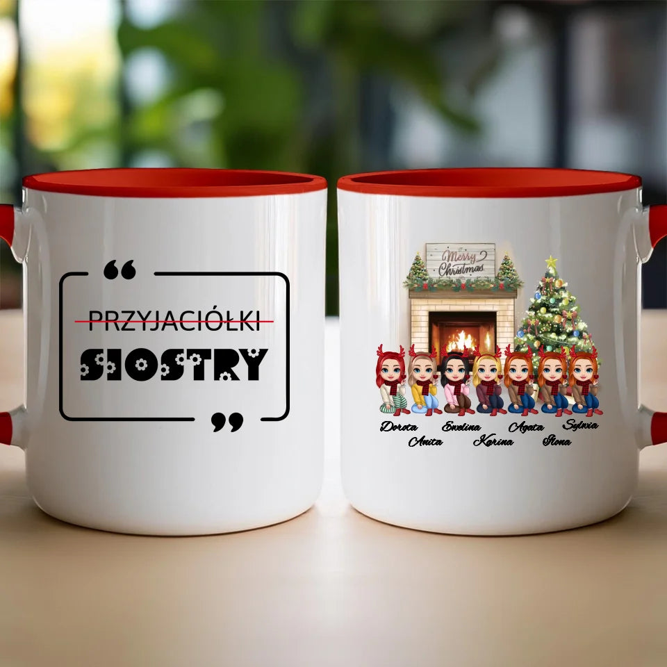 Kubek personalizowany dla przyjaciółek świąteczny 1-7 osób #122