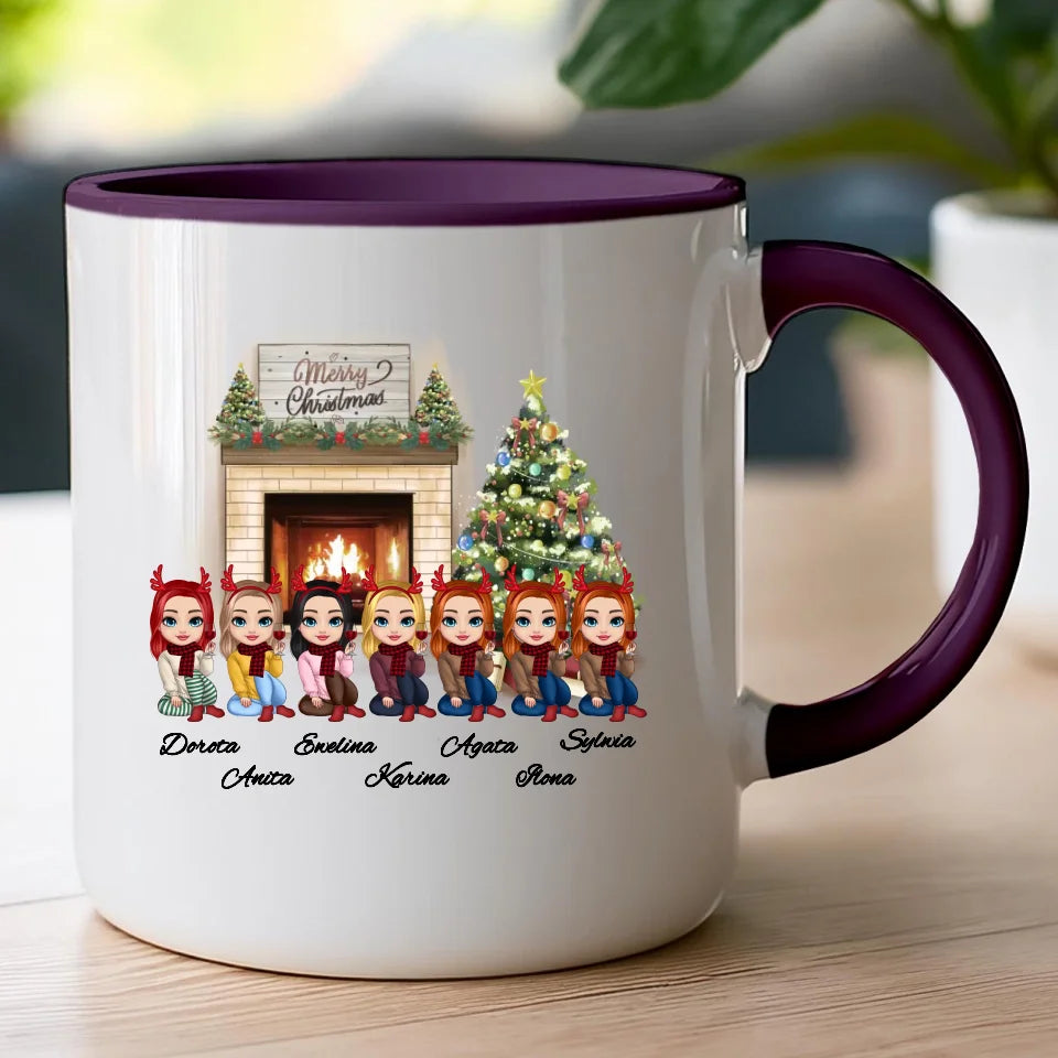 Kubek personalizowany dla przyjaciółek świąteczny 1-7 osób #122