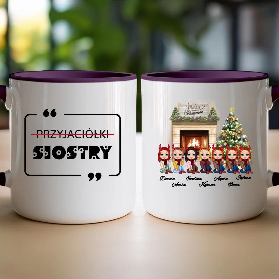 Kubek personalizowany dla przyjaciółek świąteczny 1-7 osób #122