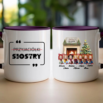 Kubek personalizowany dla przyjaciółek świąteczny 1-7 osób #122