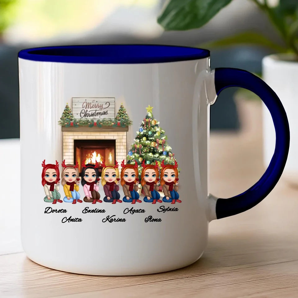 Kubek personalizowany dla przyjaciółek świąteczny 1-7 osób #122