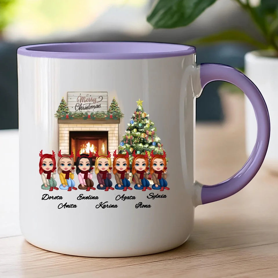 Kubek personalizowany dla przyjaciółek świąteczny 1-7 osób #122