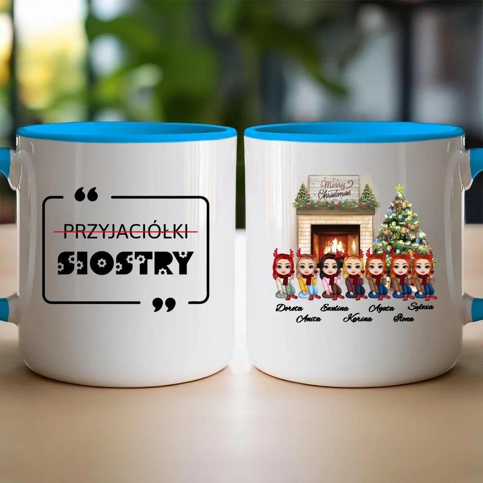 Kubek personalizowany dla przyjaciółek świąteczny 1-7 osób #122