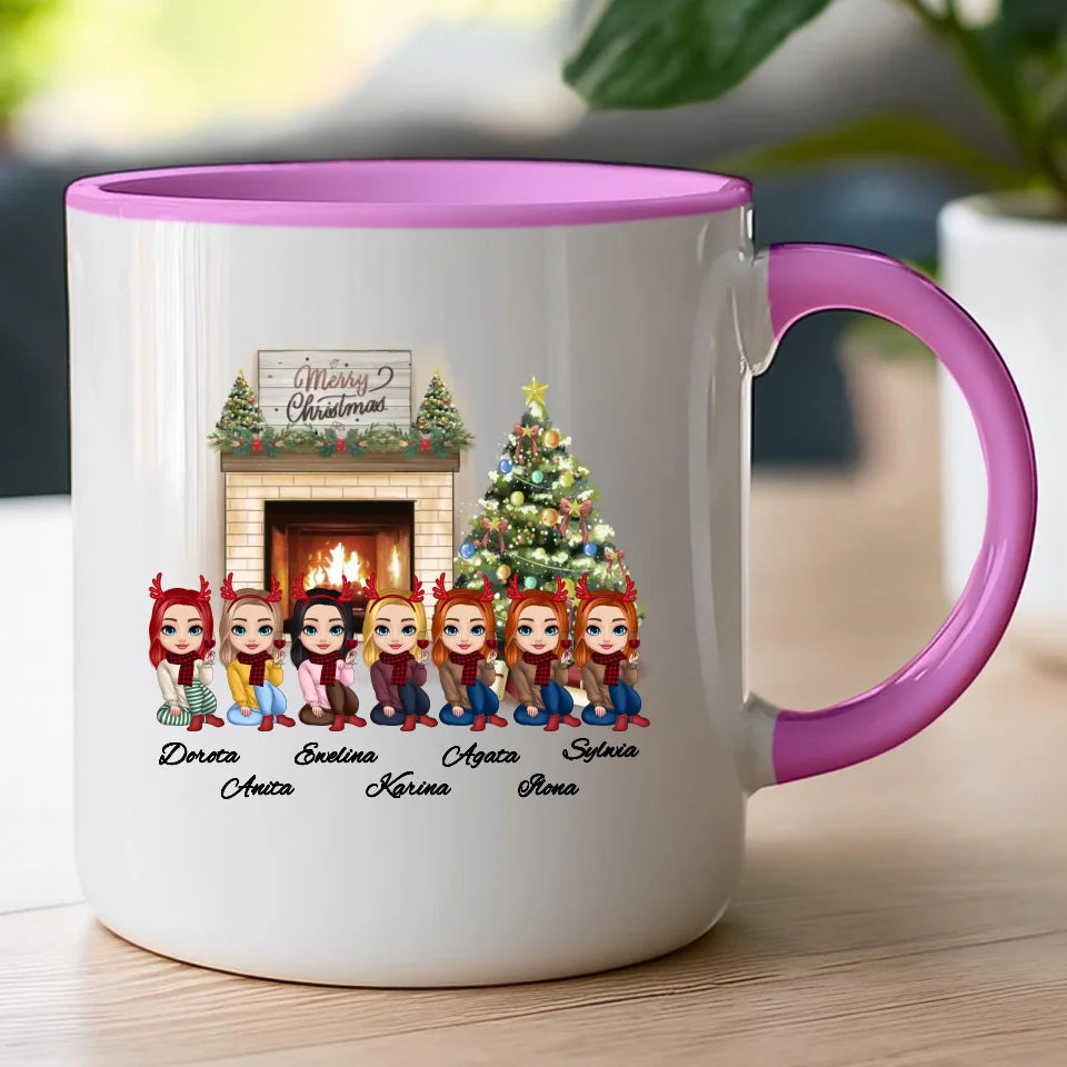 Kubek personalizowany dla przyjaciółek świąteczny 1-7 osób #122