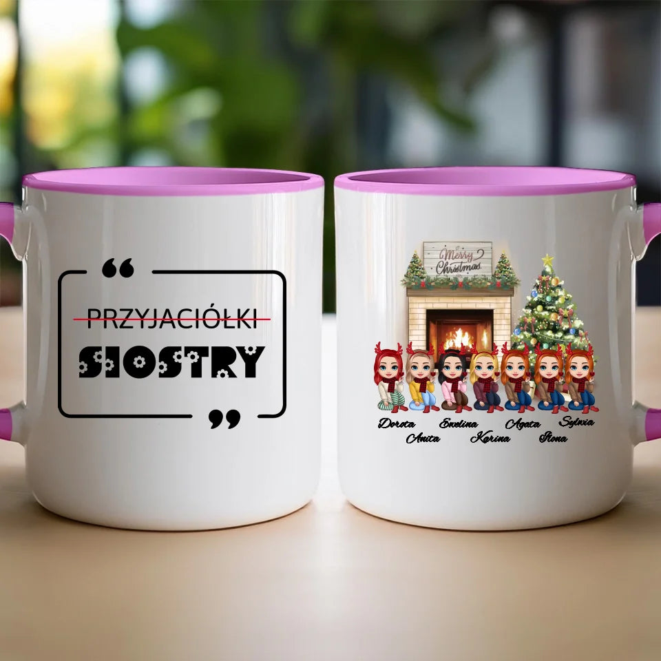 Kubek personalizowany dla przyjaciółek świąteczny 1-7 osób #122
