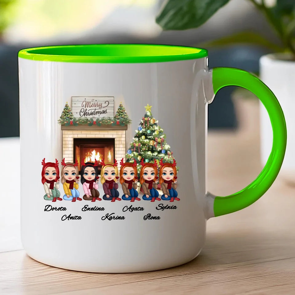 Kubek personalizowany dla przyjaciółek świąteczny 1-7 osób #122