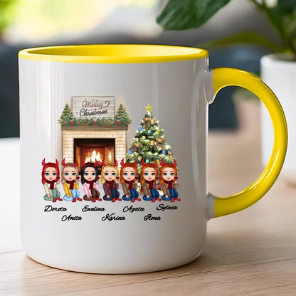Kubek personalizowany dla przyjaciółek świąteczny 1-7 osób #122