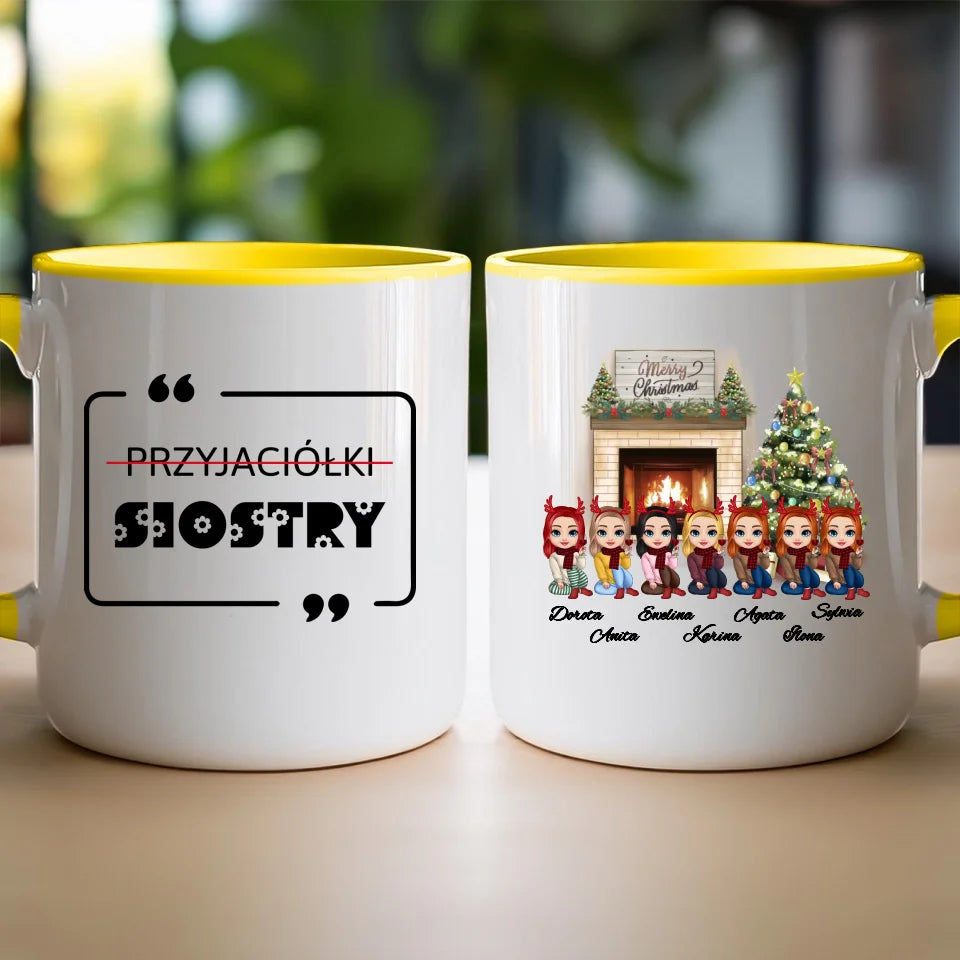 Kubek personalizowany dla przyjaciółek świąteczny 1-7 osób #122