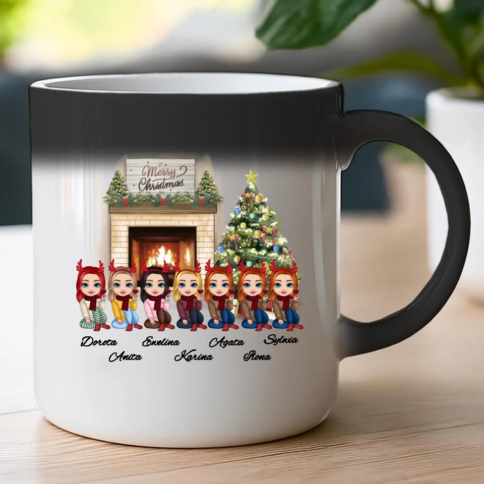 Kubek personalizowany dla przyjaciółek świąteczny 1-7 osób #122
