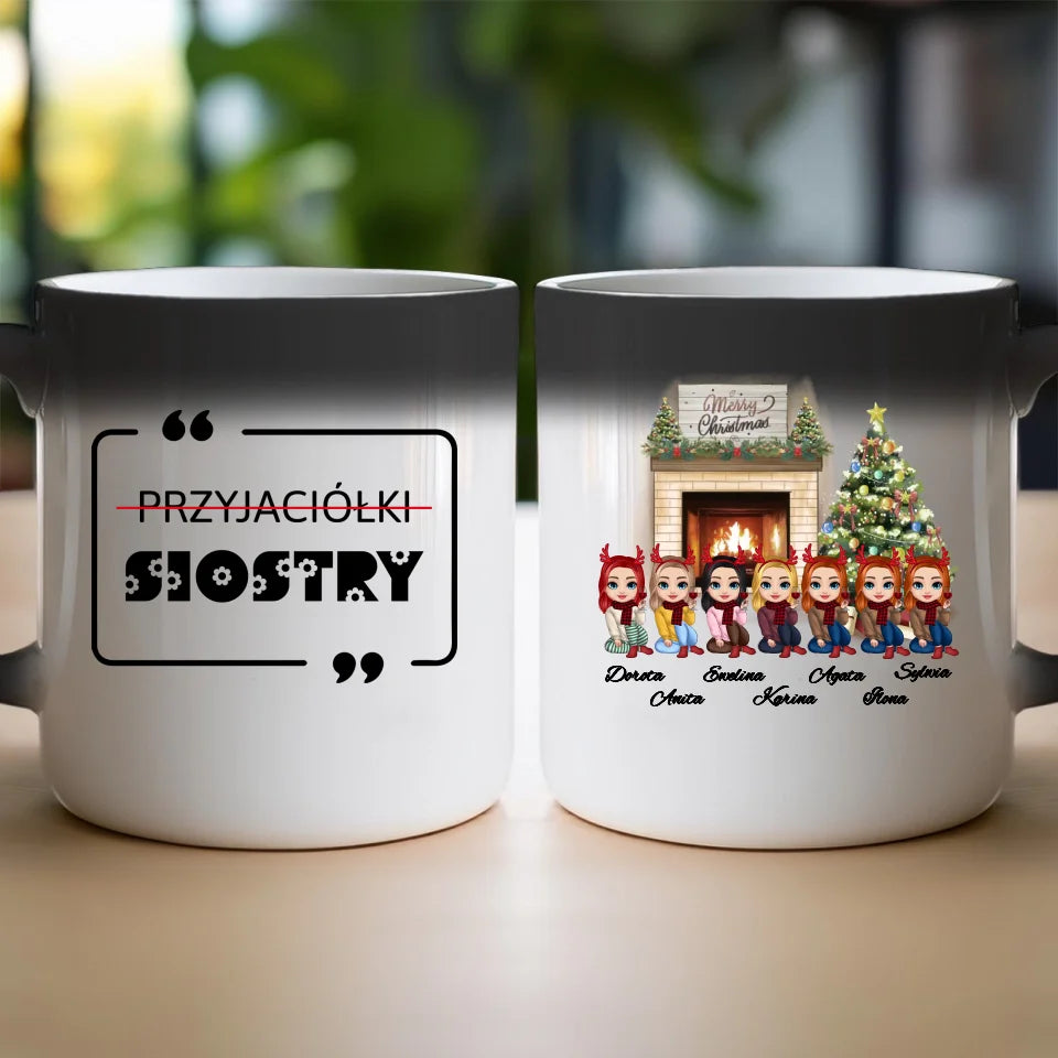 Kubek personalizowany dla przyjaciółek świąteczny 1-7 osób #122