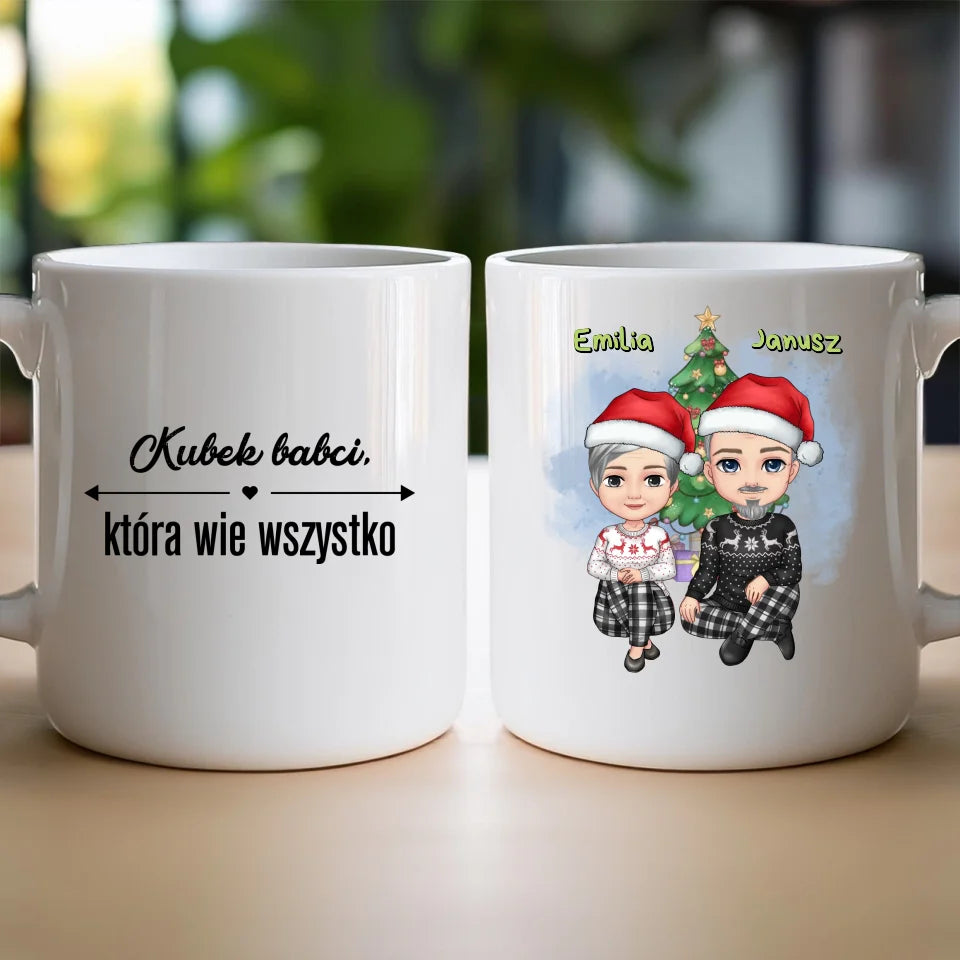 Kubek personalizowany świąteczny dla babci i dziadka #603