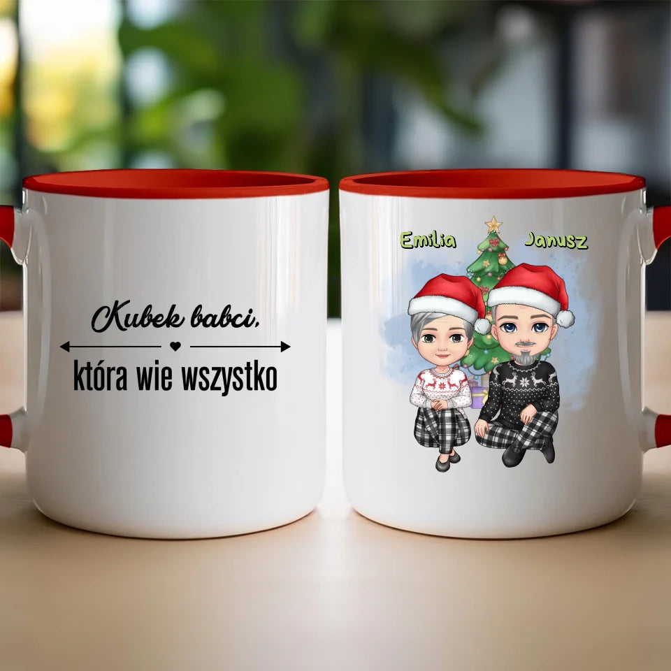 Kubek personalizowany świąteczny dla babci i dziadka #603