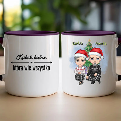 Kubek personalizowany świąteczny dla babci i dziadka #603