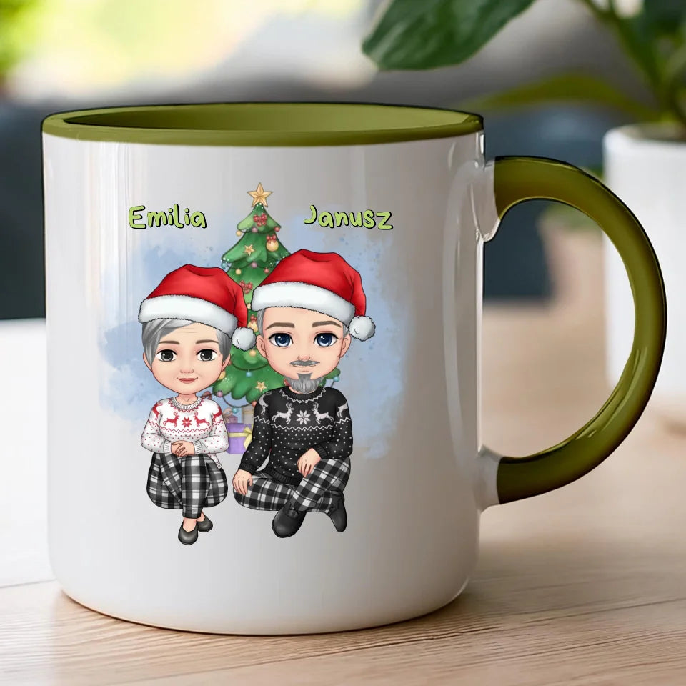 Kubek personalizowany świąteczny dla babci i dziadka #603