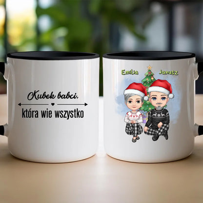 Kubek personalizowany świąteczny dla babci i dziadka #603