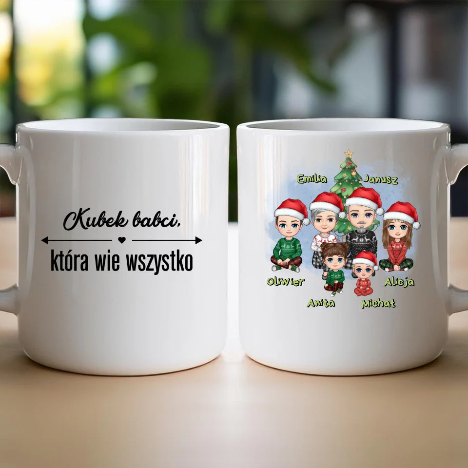 Kubek personalizowany świąteczny dla babci i dziadka #602