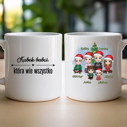 Kubek personalizowany świąteczny dla babci i dziadka #602