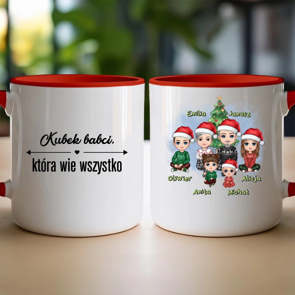 Kubek personalizowany świąteczny dla babci i dziadka #602