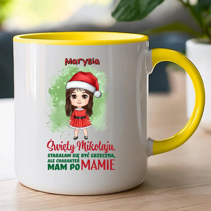 Kubek personalizowany świąteczny dla dziewczynki #90