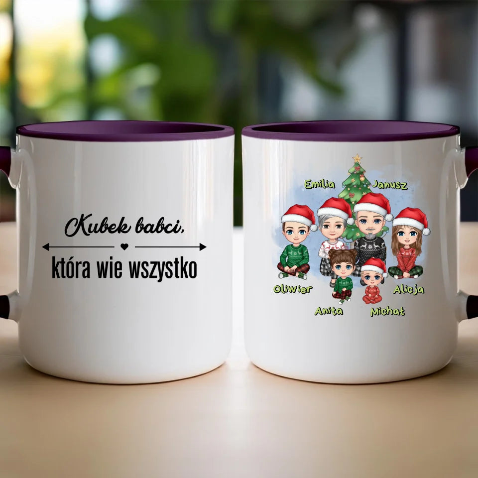 Kubek personalizowany świąteczny dla babci i dziadka #602