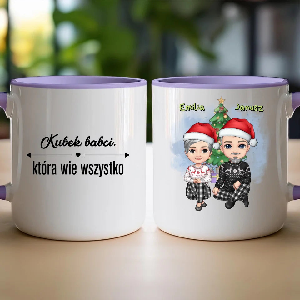 Kubek personalizowany świąteczny dla babci i dziadka #603