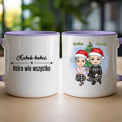 Kubek personalizowany świąteczny dla babci i dziadka #603