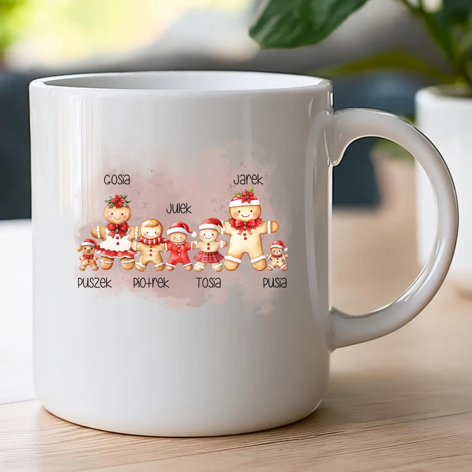 Kubek personalizowany świąteczny dla rodziny - ze zwierzakami #808