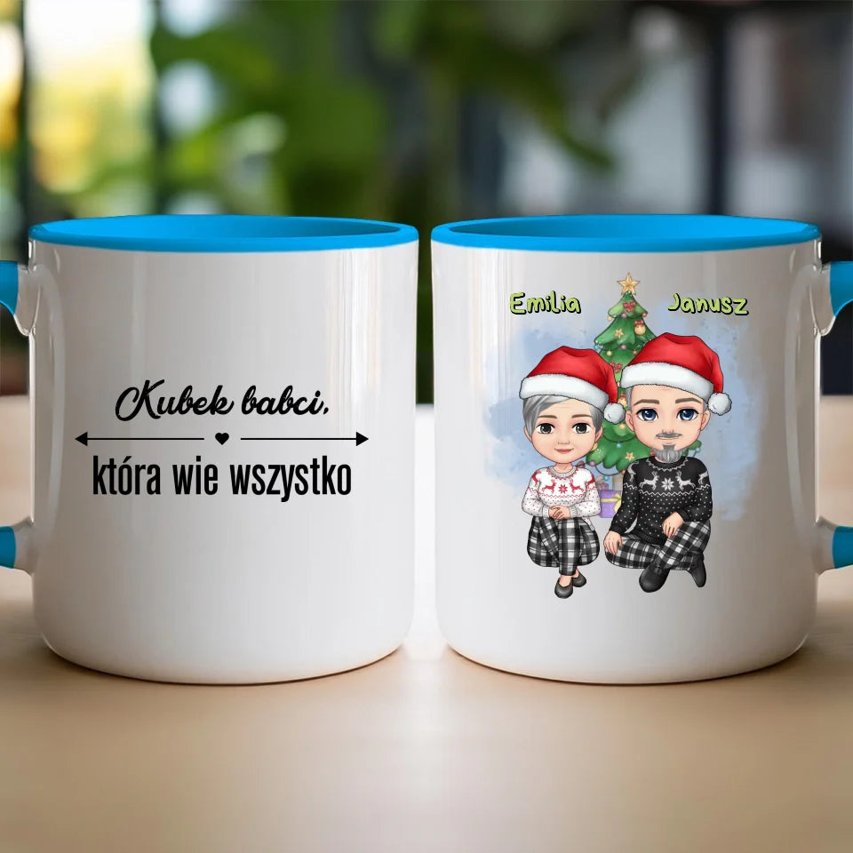 Kubek personalizowany świąteczny dla babci i dziadka #603