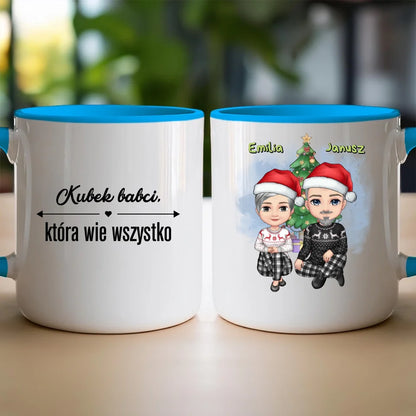 Kubek personalizowany świąteczny dla babci i dziadka #603