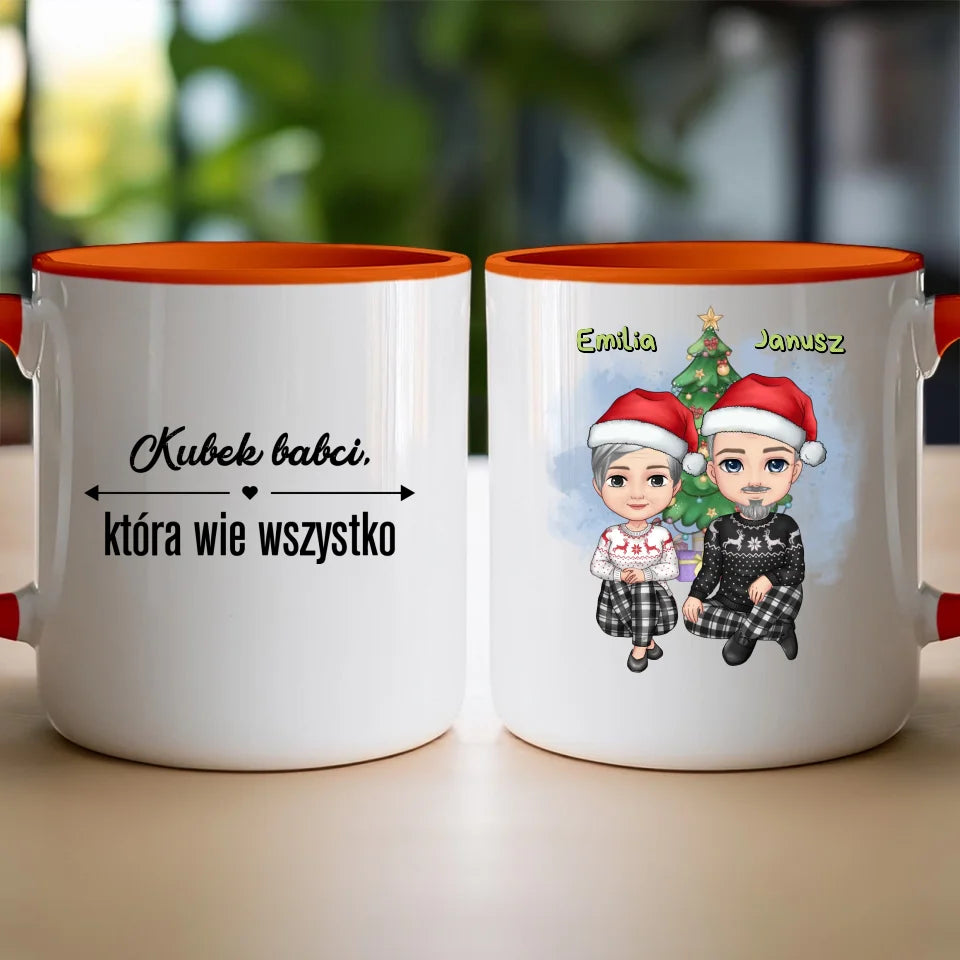 Kubek personalizowany świąteczny dla babci i dziadka #603