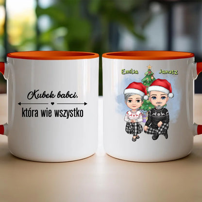 Kubek personalizowany świąteczny dla babci i dziadka #603
