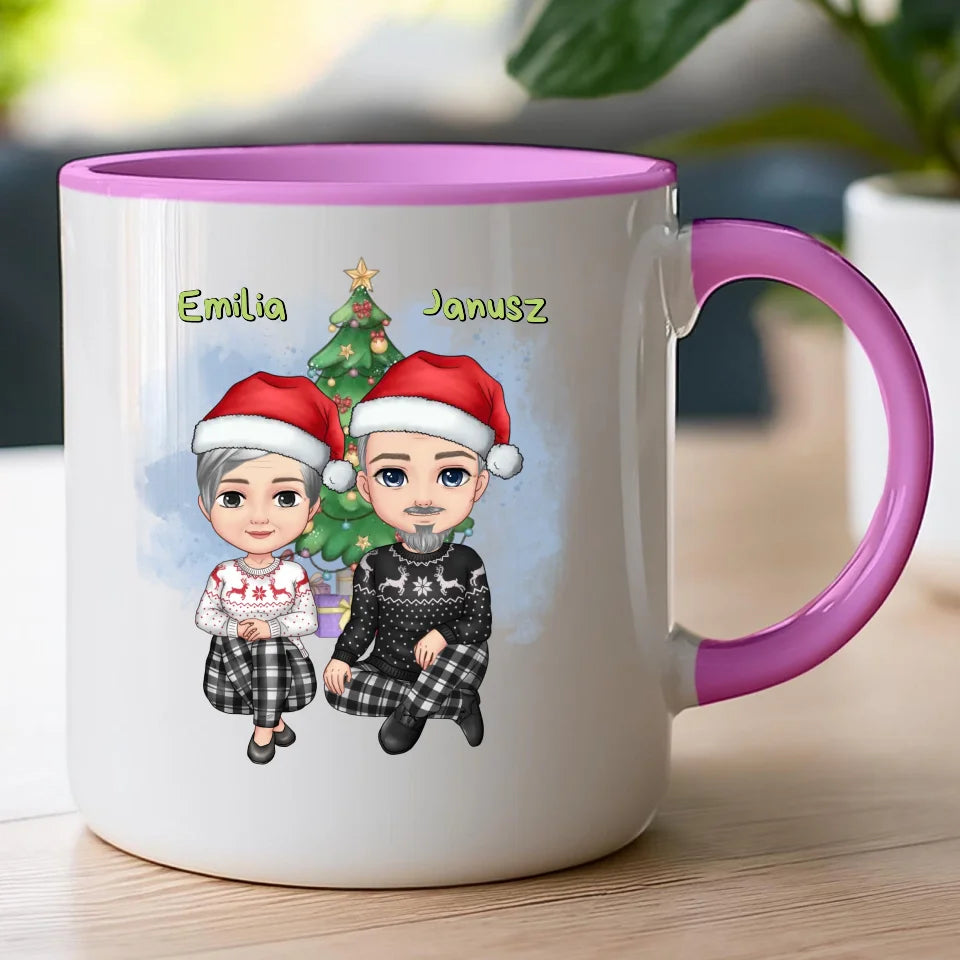 Kubek personalizowany świąteczny dla babci i dziadka #603