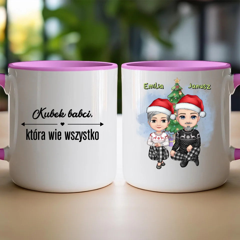 Kubek personalizowany świąteczny dla babci i dziadka #603