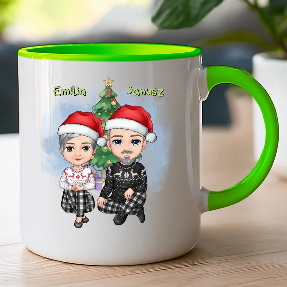 Kubek personalizowany świąteczny dla babci i dziadka #603