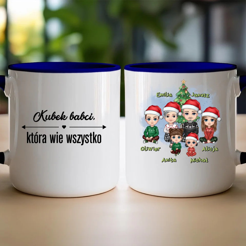 Kubek personalizowany świąteczny dla babci i dziadka #602