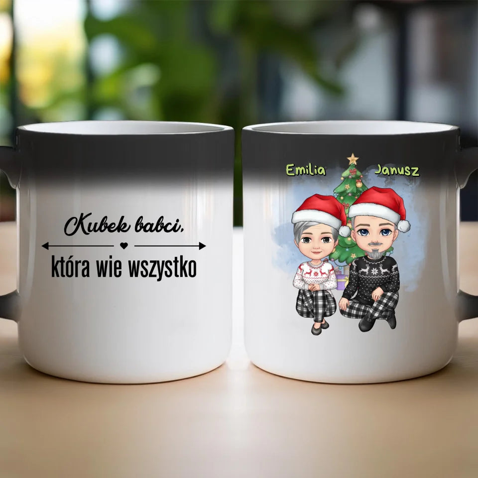 Kubek personalizowany świąteczny dla babci i dziadka #603