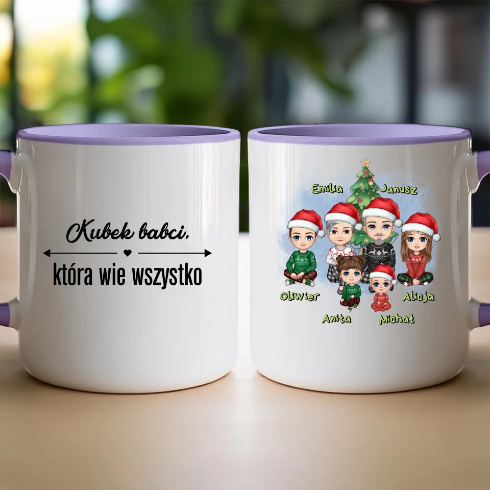 Kubek personalizowany świąteczny dla babci i dziadka #602