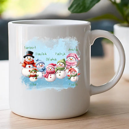 Kubek personalizowany świąteczny dla rodziny - ze zwierzętami #807