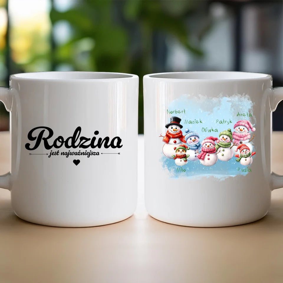 Kubek personalizowany świąteczny dla rodziny - ze zwierzętami #807
