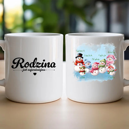 Kubek personalizowany świąteczny dla rodziny - ze zwierzętami #807
