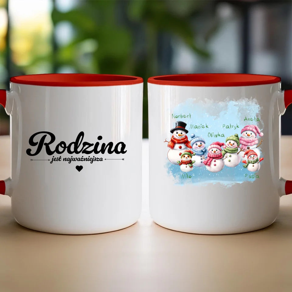Kubek personalizowany świąteczny dla rodziny - ze zwierzętami #807