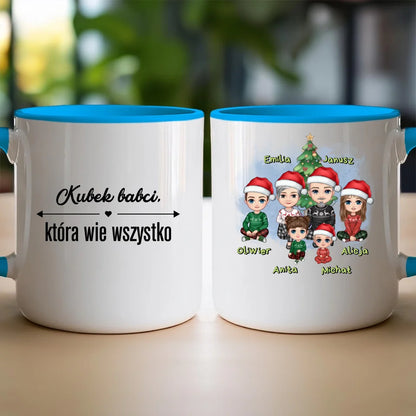 Kubek personalizowany świąteczny dla babci i dziadka #602