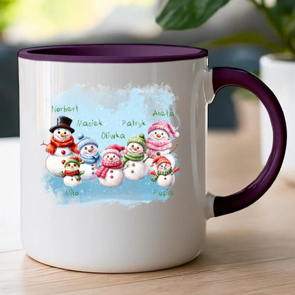 Kubek personalizowany świąteczny dla rodziny - ze zwierzętami #807