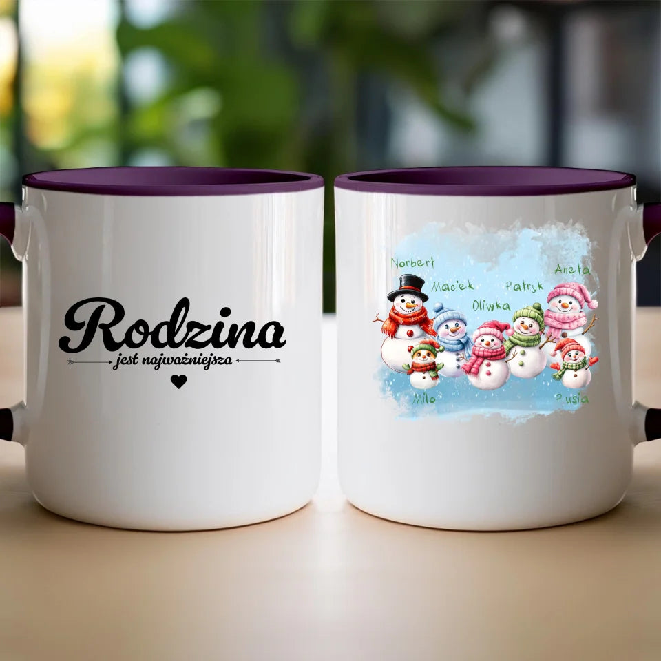Kubek personalizowany świąteczny dla rodziny - ze zwierzętami #807