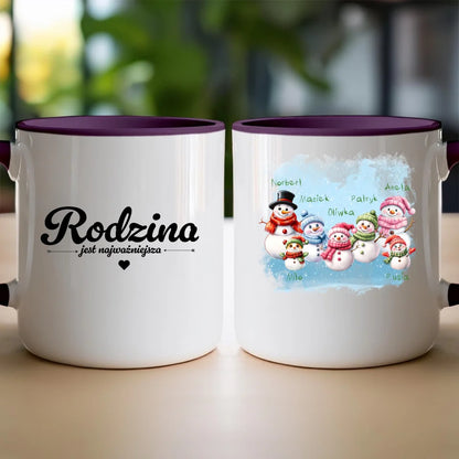Kubek personalizowany świąteczny dla rodziny - ze zwierzętami #807